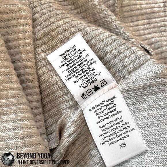 BEYOND YOGA IN LINE REVERSIBLE RIBBED SWEATER OATMEAL HEATER CRISSCROSS STRAPS - Picture 10 of 12